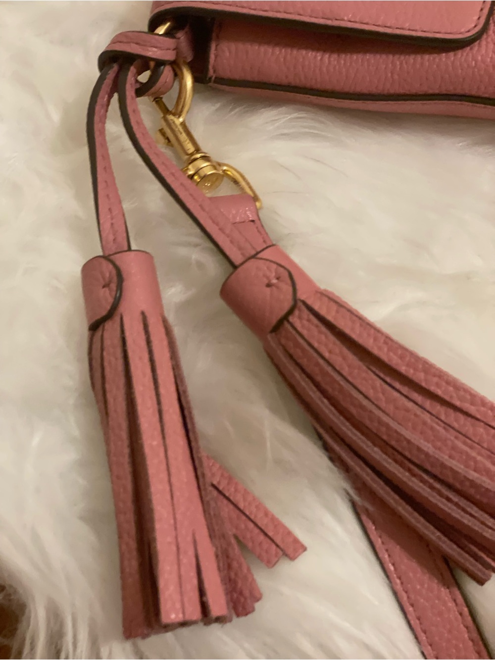 Tory Burch Dusty Rose Leather Crossbody with Tassel - Picture 13 of 13